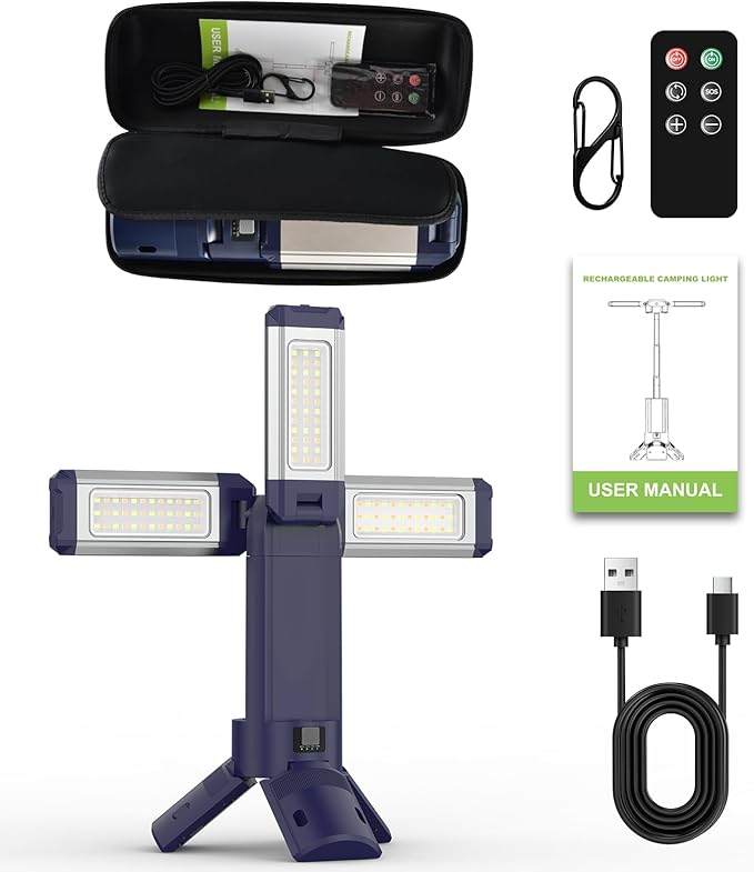 10000mAh Rechargeable 4000LM Camping Light Telescopic Camping Lantern , 270° Rotating Aluminum