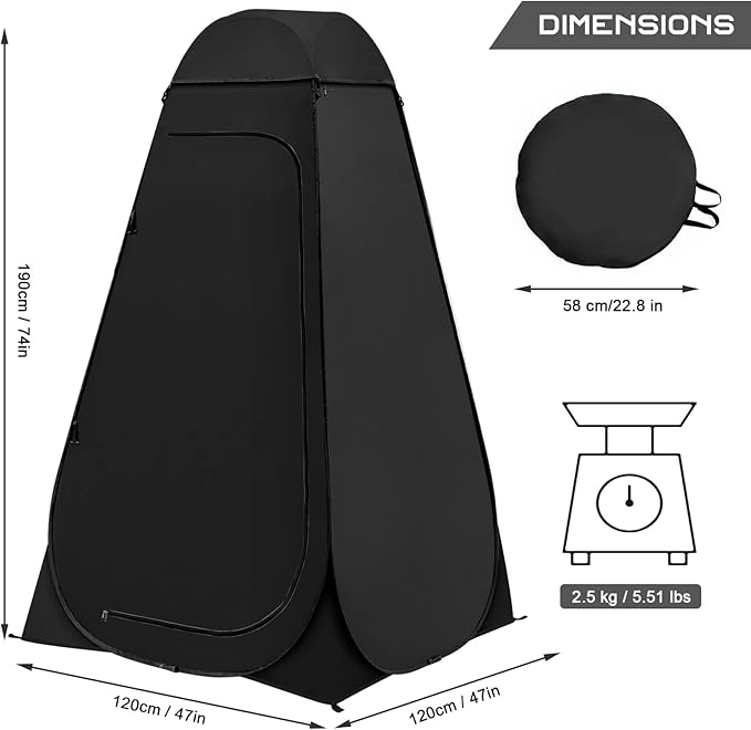 BRIAN & DANY Pop Up Shower Tent, Portable Privacy Camping Changing Tent, Camp Toilet Bathroom Pod