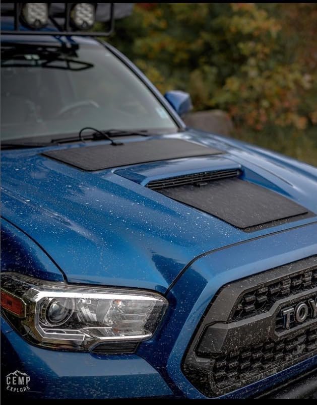 Lensun 50W 12V Hood Flexible Solar Panel for Toyota Tacoma 3rd Gen (2016-2023) TRD Sport/Pro - Off