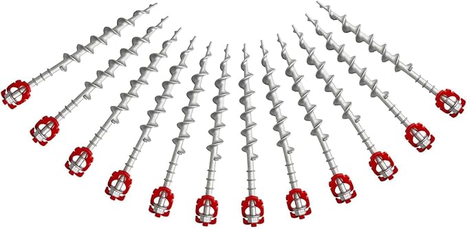 12 Pcs 12" Aluminum Ground Anchors, Tent Stakes Heavy Duty for Swing Set Anchors Screw in Kit for