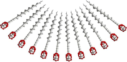 12 Pcs 12" Aluminum Ground Anchors, Tent Stakes Heavy Duty for Swing Set Anchors Screw in Kit for