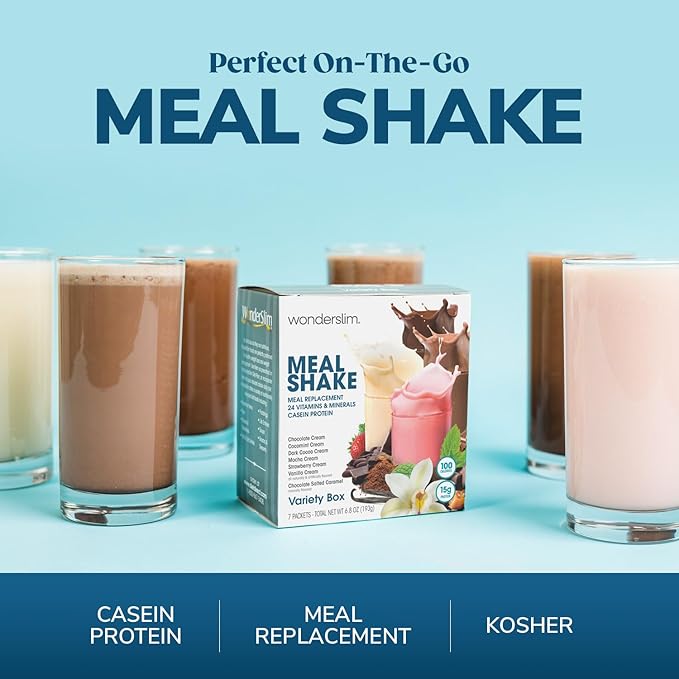 WonderSlim Meal Replacement Shake, Mocha Cream, 15g Protein, 24 Vitamins & Minerals, Gluten Free