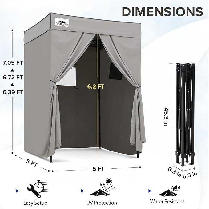 EAGLE PEAK Flex Compact 5x5 Pop-up Canopy Changing Room, Portable Privacy Dressing Room for Indoor