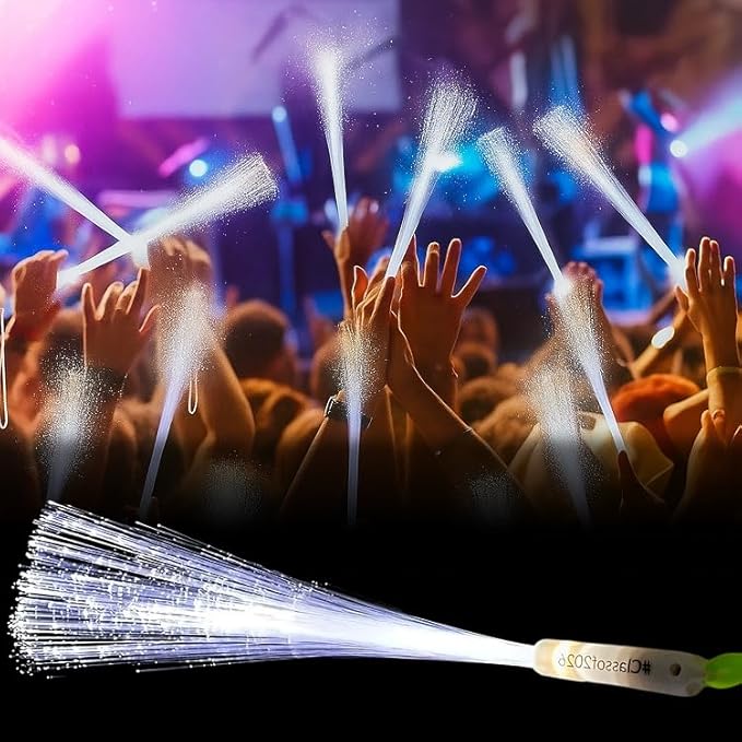 Personalized LED Fiber Optic Glow Wand 10 Pack, Multicolor LED Light Wand Custom Text