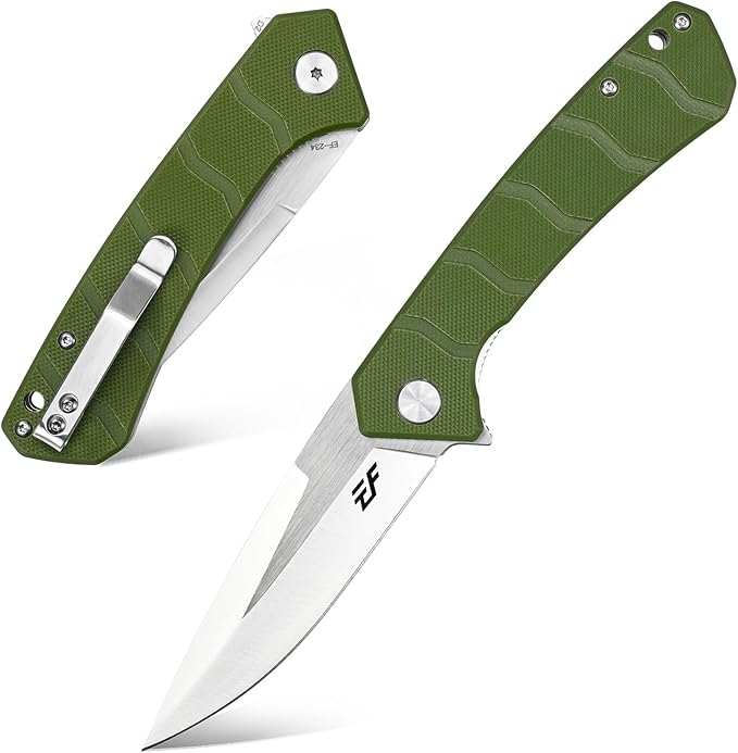 Eafengrow EF234 Folding Knife D2 Steel Blade G10 Handle EDC Tool Knives for Outdoor Working Camping