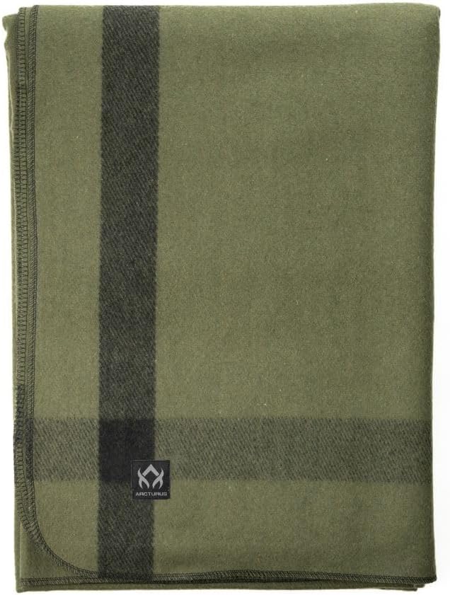 Arcturus Rainier Wool Blanket - 4.5lbs Warm, Heavy, Washable, Large | Great for Camping, Outdoors