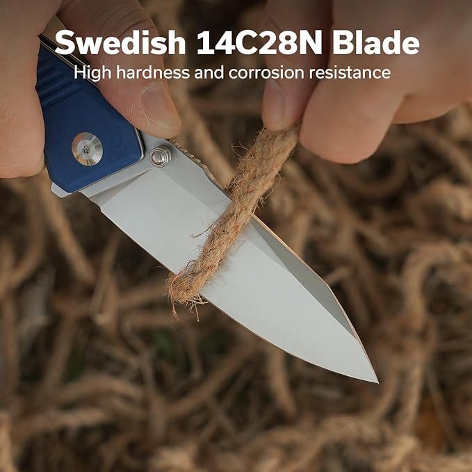 CIVIVI Placoid Pocket Knife for EDC, Folding Knife with 3.67" 14C28N Blade G-10 Handle For Men
