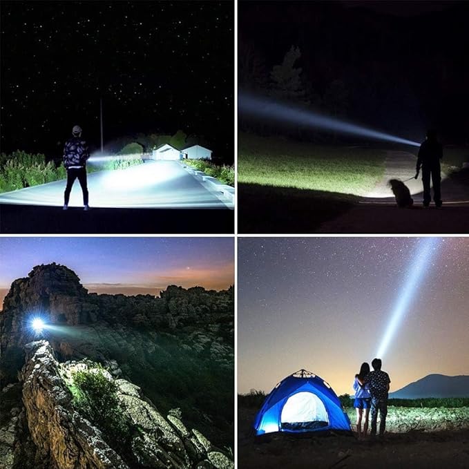 YIERBLUE Rechargeable Spotlight, Super Bright 99,000 High Lumen LED Handheld Spotlight Long Lasting