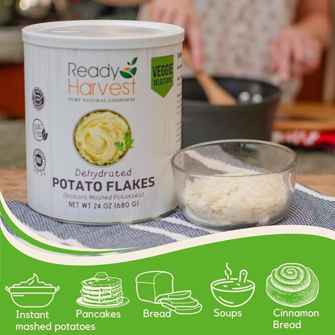 Ready Harvest Dehydrated Food - Potato Flakes | Emergency Food | Instant Mashed Potatoes | #10 Can