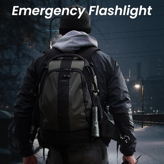 5000mAh Rechargeable High Lumens Flashlight with Warm/White Light - 11 Modes Zoomable Tactical