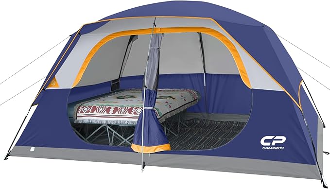 CAMPROS CP Tent 8 Person Camping Tents, Waterproof Windproof Family Tent with Top Rainfly, Large