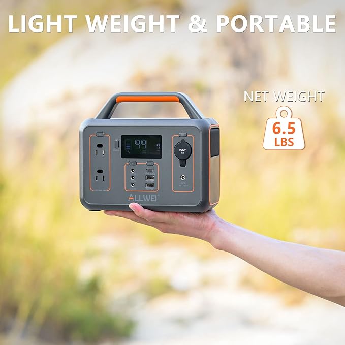 ALLWEI 300W Solar Generator with 100W Solar Panel Included, 280Wh Portable Power Station with AC