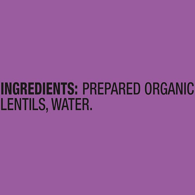 WESTBRAE 15 oz Natural Organic Lentil Beans, No Salt Added, Source of Plant Based Protein and