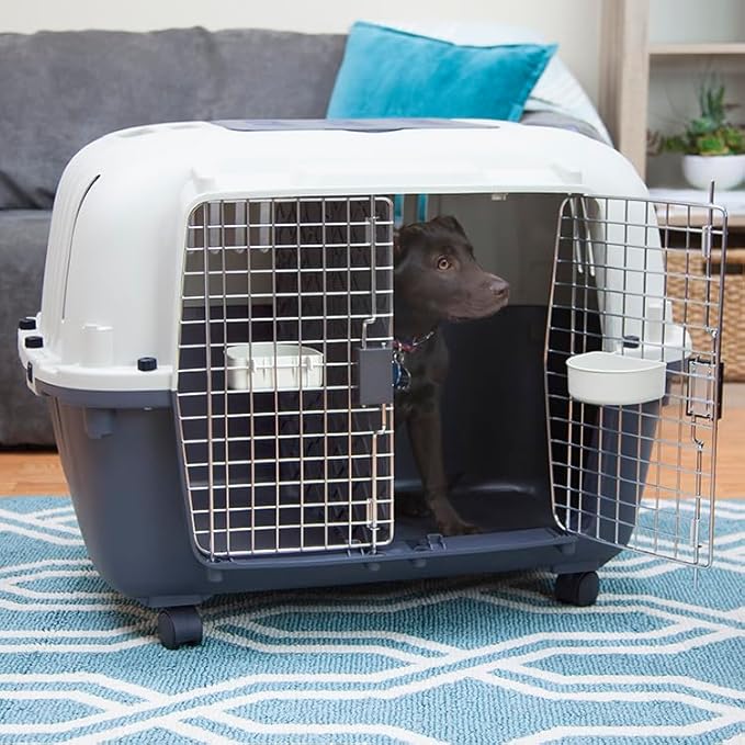 SPORT PET Designs Double Wire Door Plastic Kennel (CM-0699-CS01)