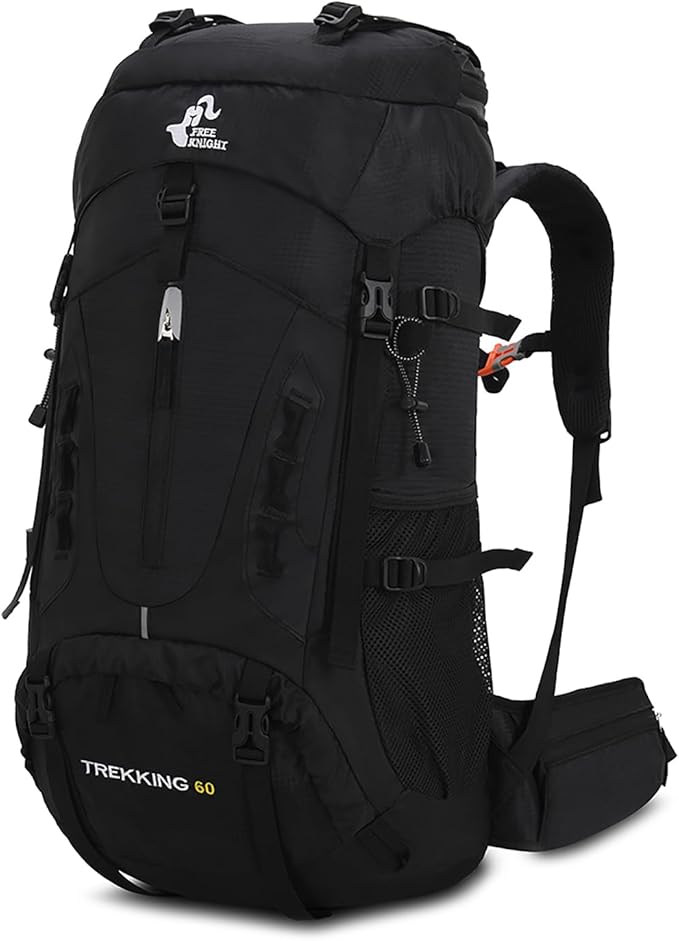 Bseash 60L Hiking Camping Backpack with Rain Cover, Waterproof Large Capacity Outdoor Sport Travel