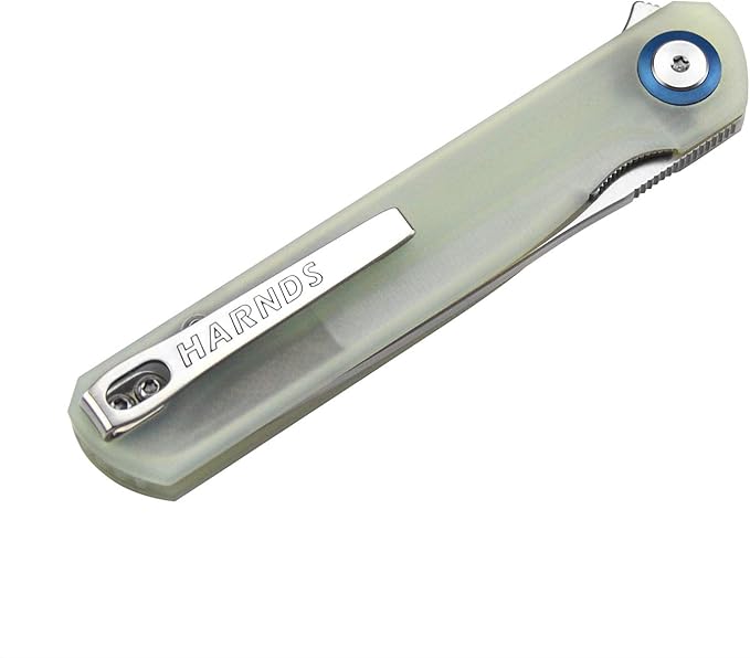 Wind Pocket Knife Flipper Sandvik Steel G10 Handle Folding Knife Ball Bearing with 2-Position Clip