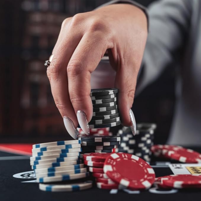 Poker Chip Set - 11.5g Poker Set with Cards, Buttons, Carrying Case, and 500 Poker Chips for Texas