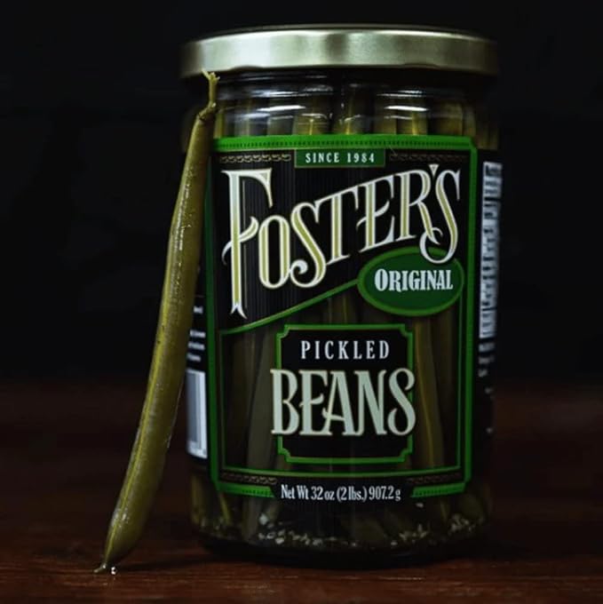 Foster's Pickled Green Beans in a Jar, Original, 32oz, 2 Pack, Traditional Pickled Vegetables