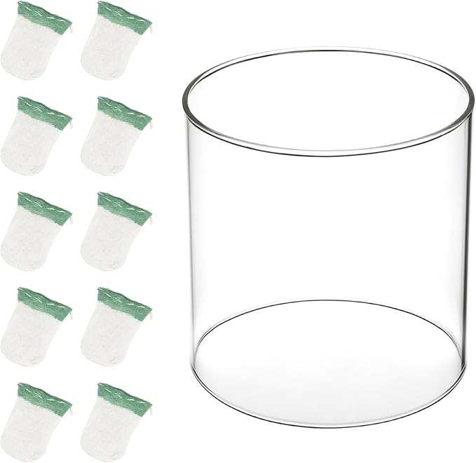 10 Propane Lantern Mantles and 1 Lantern Glass Globe Replacement Parts, Compatible with Coleman