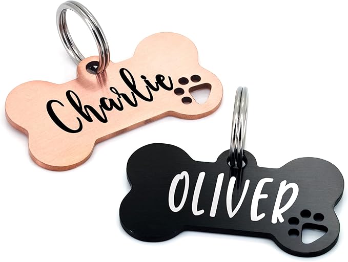 Ultra Joys Dog Tags Personalized for Pets - Hollow Paw Custom Pet ID Tag - Engraved Dog Tag for