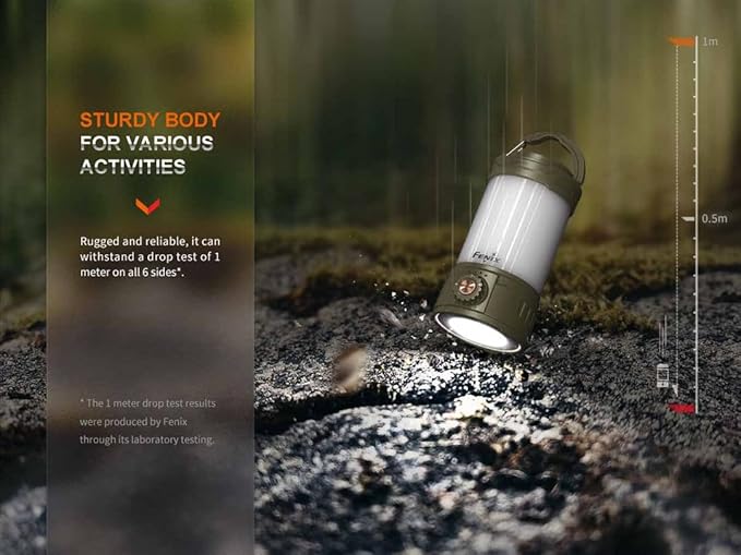 Fenix CL26R Pro Camping Lantern, Olive Drab, 650 lumens Bright, USB-C Rechargeable , Compact and