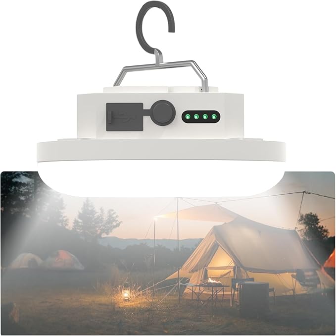 Camping Lantern 10500mAh Rechargeable Battery, 30W Ultra Bright LED Hanging Light with 3 Modes