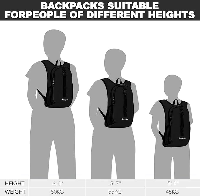 Seektop 15L Small Hiking Backpack for Women Men, Foldable Packable Backpack with Phone Pocket