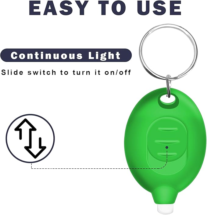 Mini LED Keychain Flashlight, 12 Lumen Ultra Bright Green Light, Portable Pocket Torch with Green