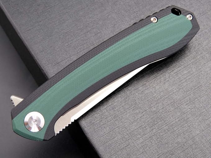 Eafengrow EF947 EDC D2 Folding Knife, G10 Handle Ball Bearing Folder with Locking Liner EDC Flipper