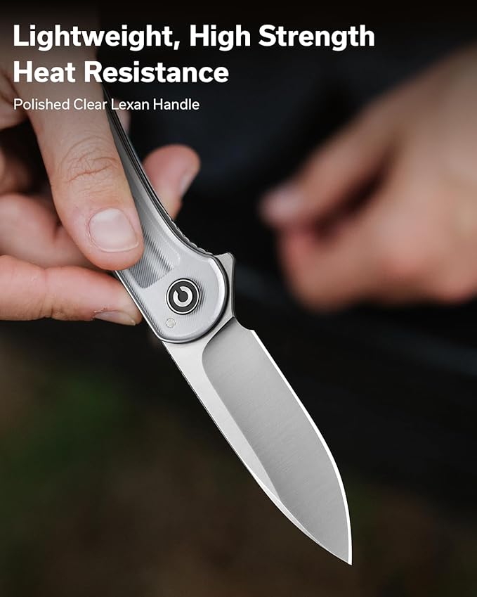 CIVIVI Folding Pocket Knife- Elementum Flipper Knife with 2.96'' D2 Blade Lexan Handle, Ideal for