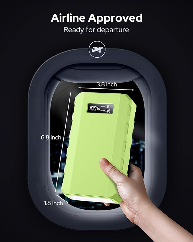 Apowking Power Bank with AC Outlet,65W Portable Laptop Battery Bank Fast Charging,88.8Wh/24000mah
