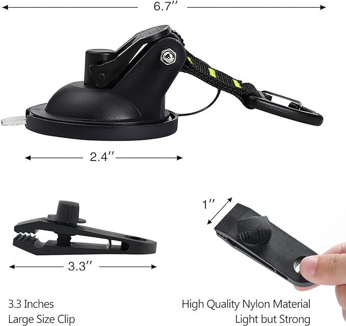 CONBOLA Suction Cups Hooks 8 pcs Car Camping Essentials Heavy Duty Tie Down Suction Cup Camper