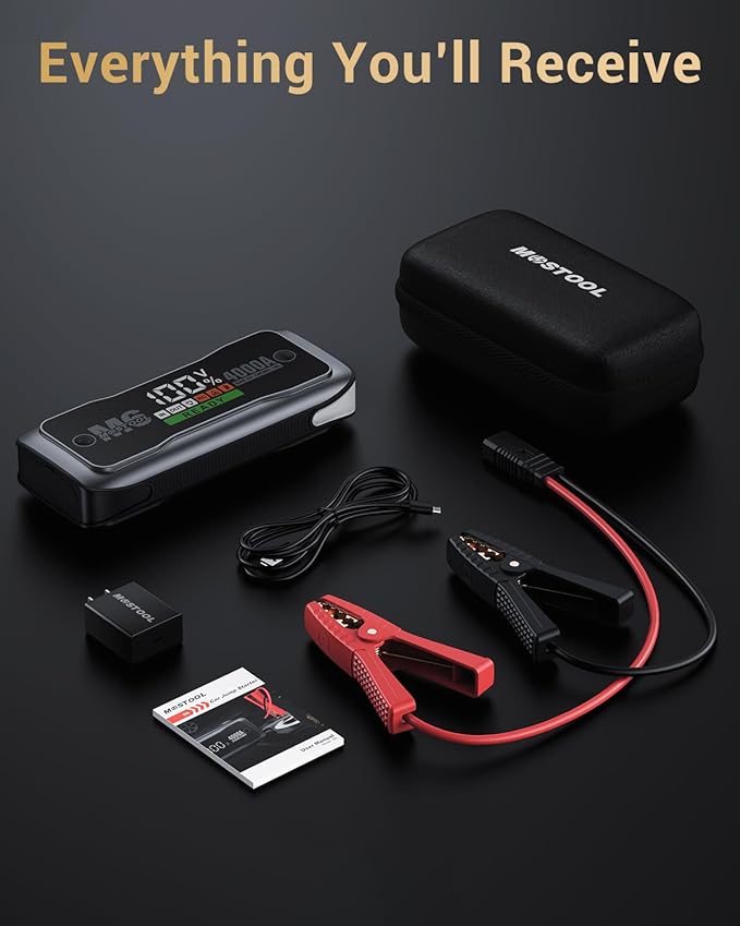MOSTOOL M6 4000A Jump Starter with Smart HD Display, 12V Portable Jump Box & Car Battery Booster