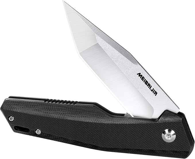 Pocket Knife D2 Blade Folding Knife with G10 Handle, Liner Lock, Pocket Clip, Smooth Flipping