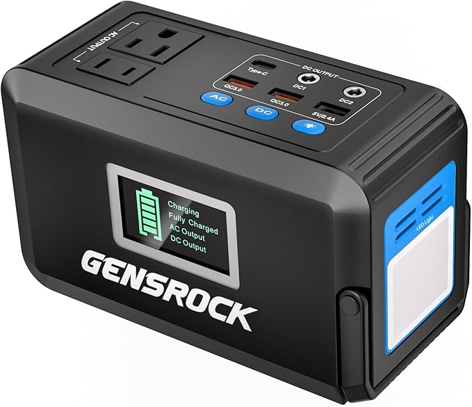GENSROCK Portable Power Station, 88Wh Camping Solar Generator, Lithium Battery Power Bank with 2