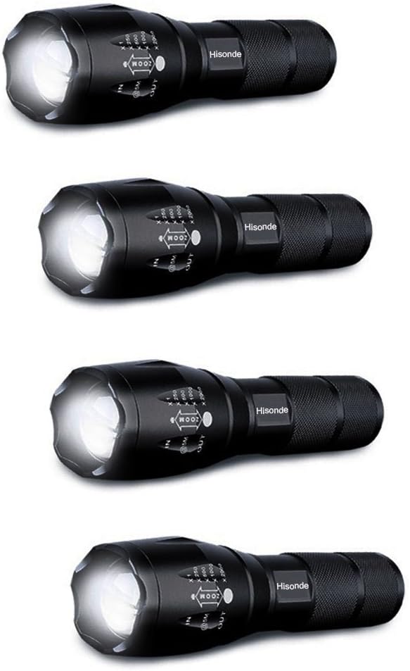 Military Grade 5 Mode High Lumens Tactical Led Waterproof Flashlight,4-Pack