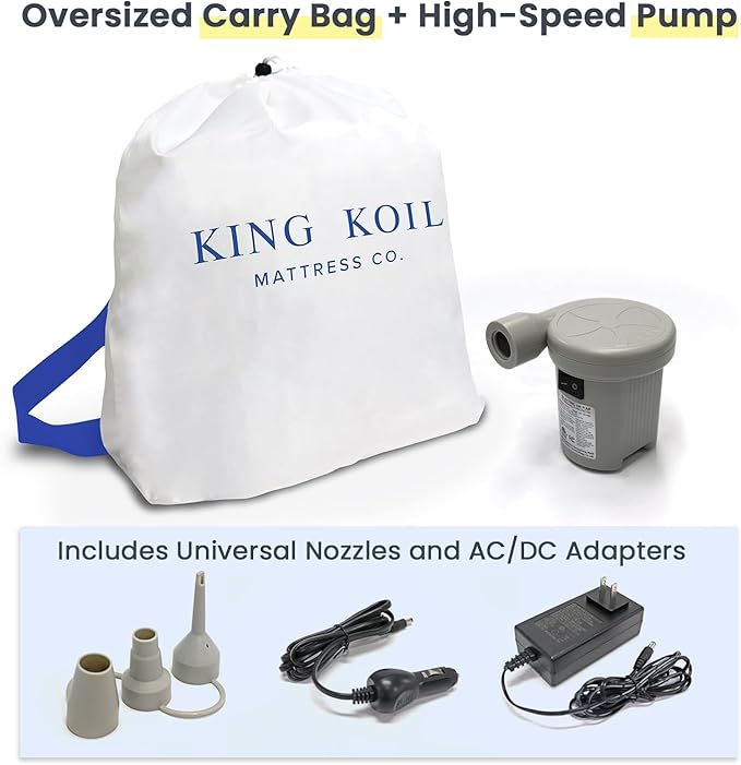 King Koil Luxury Toddler Inflatable Child Airbed, Travel Bed with Built-in Safety Bumper, Portable