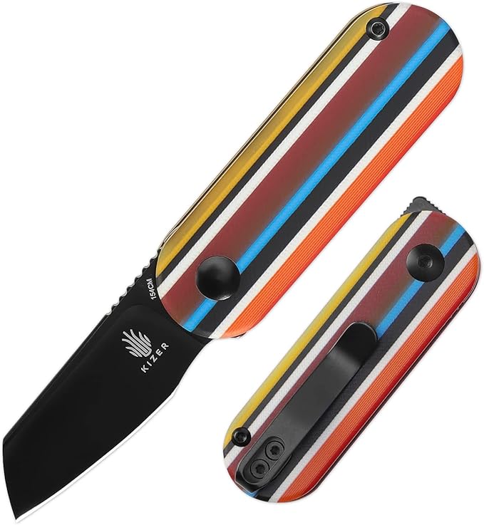 Kizer Serape Series Mini Bay Pocket Knife, 1.9 Inches 154CM Steel Blade EDC Knife, G10 Handle Small
