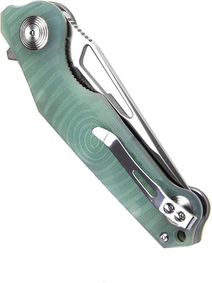 Harnds Time Folding Knife with Sandvik 14C28N Steel Blade Pocket Knife with G10 Handle Camping