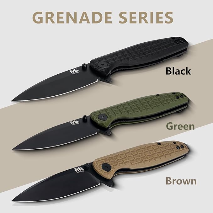 Folding Knife – 3.5-inch D2 Steel Folding Pocket Knife, G10 Handle, One-Handed Opening and Closing