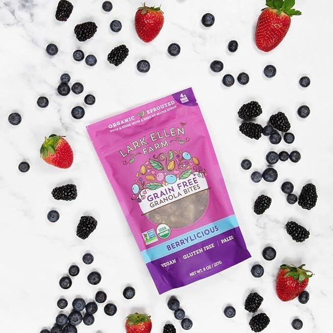 Lark Ellen Farm Berrylicious Granola Clusters: Raw, Organic, Vegan. Low Carb, Paleo. Gluten-Free