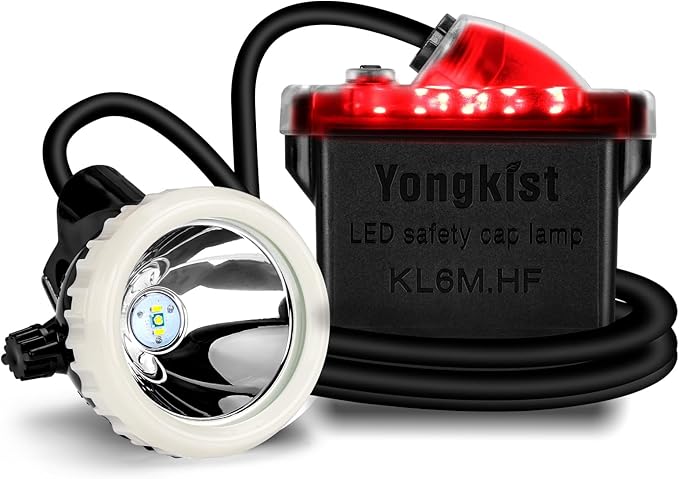 Rechargeable Mining Headlight, 1+2 LED Super Bright Cap Lamp, Explosion Proof Waterproof Hard Hat