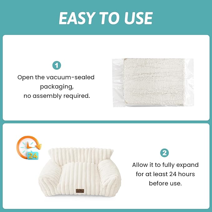 Cute Cat Couch, Premium Plush Faux Fur Pet Couch Bed, Ultra-Soft Pet Furniture for Cats & Small