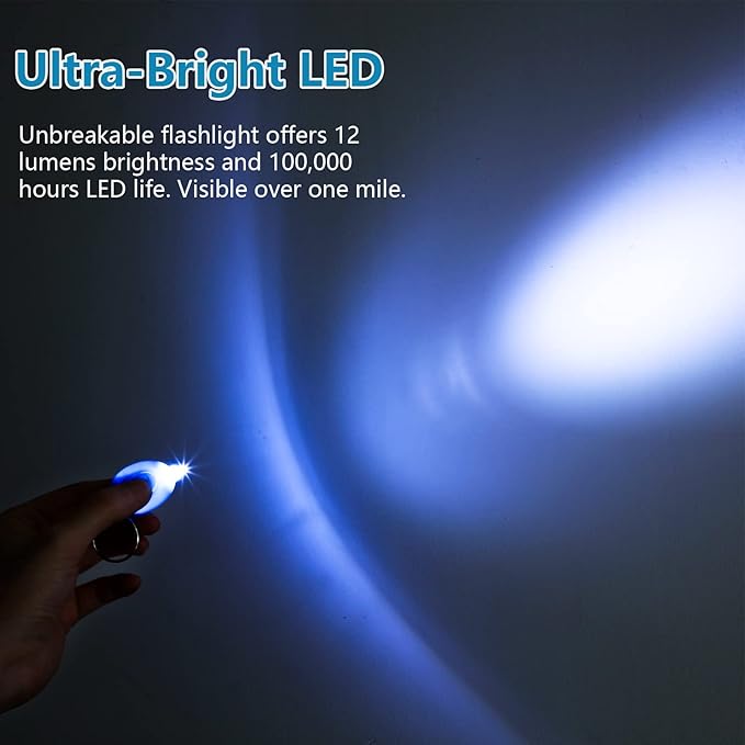Hicarer 42 Pcs Mini Keychain LED Flashlight Badge Lights for Nurses Key Ring Light with White Beam