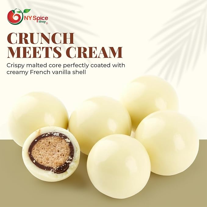 NY Spice Shop French Vanilla Chocolate Malt Balls Party Decorations - 1 Pound Malted Milk Ball