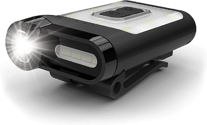 Claymore Capon 65A+ Black Ultra-Light Clip-On Cap Light ??USB-C Rechargeable 230LM LED Compact