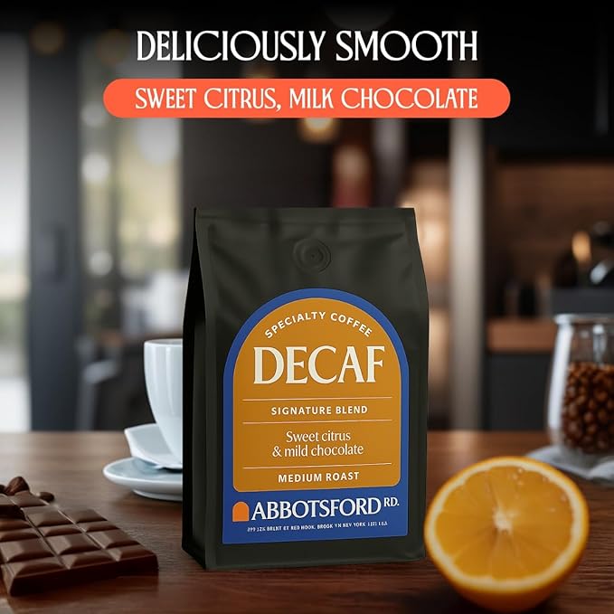 Decaf Whole Bean Coffee, Sweet Citrus & Mild Chocolate Swiss Water Decaf Coffee Beans, Signature
