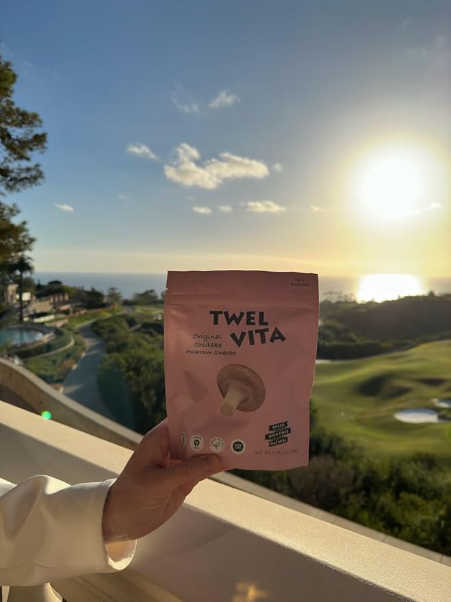 TwelVita Wholesome Baked Shiitake Mushroom Crisps, Vegan Snacks, Clean Label, Non-GMO, Gluten-Free