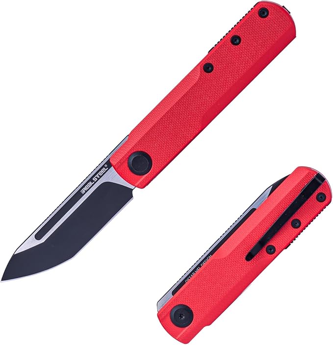 REALSTEEL G-Tanto Pocket Knife,Folding Knives,2.6" Nitro-V Blade,Double Detent Ball Slipjoint