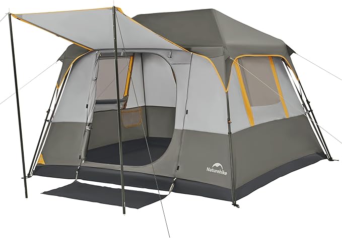 Naturehike Cape 4/6/8 Person Camping Tent, 60S Easy Setup Instant Tent Pop up Tent, Waterproof